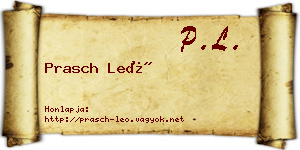 Prasch Leó névjegykártya
